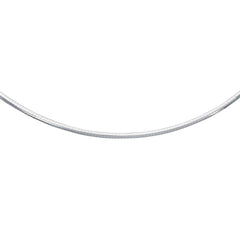 White Gold Polished Classic Omega Necklace