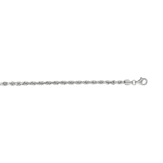 White Gold Diamond Cut/ Textured Diamond Cut Royal Rope Necklace