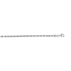 White Gold Diamond Cut/ Textured Diamond Cut Royal Rope Necklace