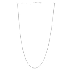 White Gold Polished Lite Round Box Necklace