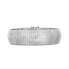 White Gold Diamond Cut/ Textured Diamante Collection Bracelet