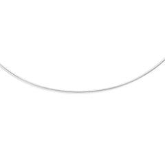 White Gold Polished Round Omega Necklace