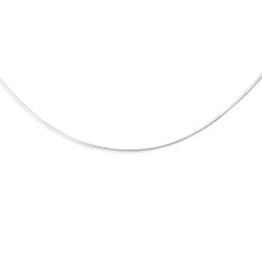 White Gold Polished Round Omega Necklace