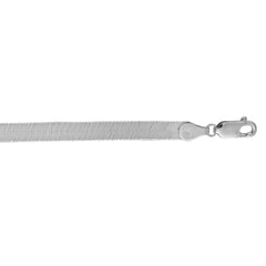White Gold Polished Imperial Herringbone Necklace
