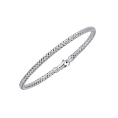 White Gold Polished Fancy Bangles Bracelet