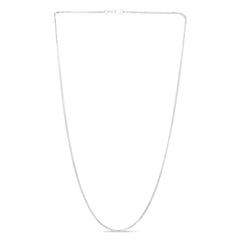White Gold Polished Square Wheat Necklace