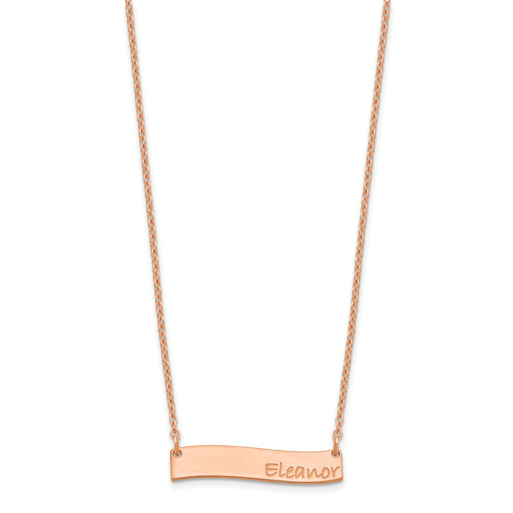 SS/Rose-plated Small BRADLEY HAND Curved Bar Necklace XNA1074RP
