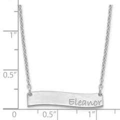 SS/Rhodium-plated Small BRADLEY HAND Curved Bar Necklace XNA1074SS