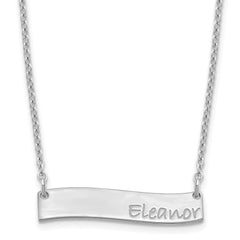 SS/Rhodium-plated Small BRADLEY HAND Curved Bar Necklace XNA1074SS
