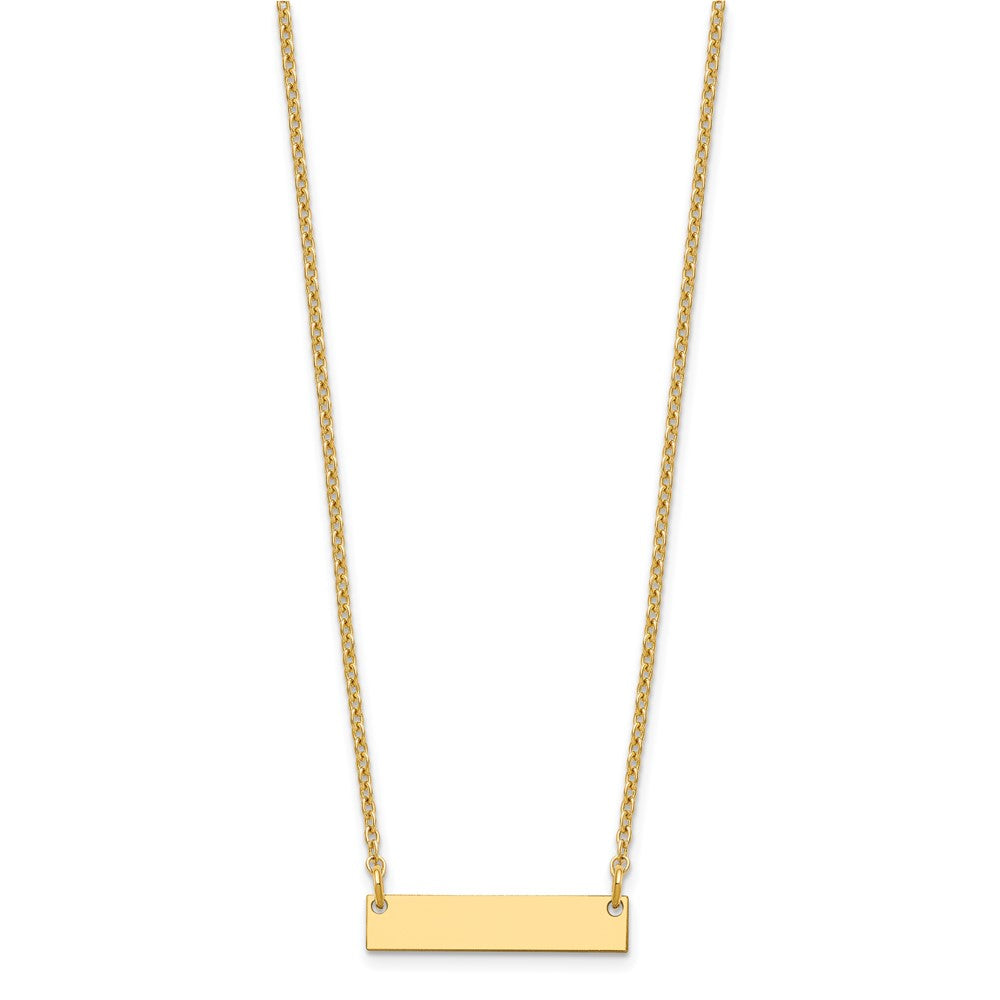 Sterling Silver/Gold-plated Small Blank Bar Necklace XNA1197GP