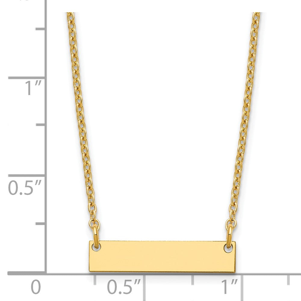 Sterling Silver/Gold-plated Small Blank Bar Necklace XNA1197GP