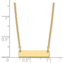 Sterling Silver/Gold-plated Small Blank Bar Necklace XNA1197GP