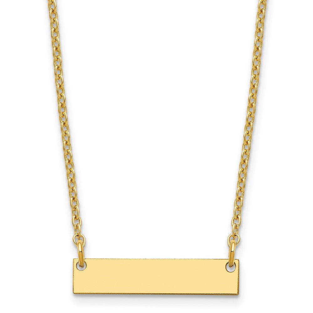 Sterling Silver/Gold-plated Small Blank Bar Necklace XNA1197GP