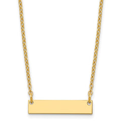 Sterling Silver/Gold-plated Small Blank Bar Necklace XNA1197GP