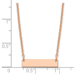 Sterling Silver/Rose-plated Small Blank Bar Necklace XNA1197RP