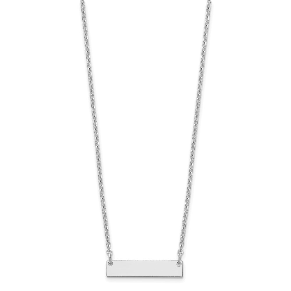 Sterling Silver/Rhodium-plated Small Blank Bar Necklace XNA1197SS