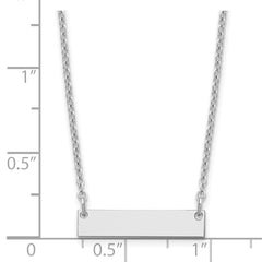 Sterling Silver/Rhodium-plated Small Blank Bar Necklace XNA1197SS