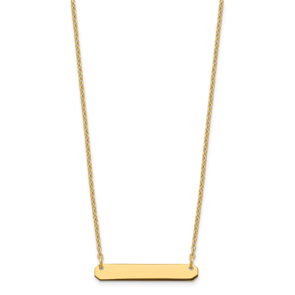 Sterling silver/Gold-plated Small Blank Bar Necklace XNA1198GP