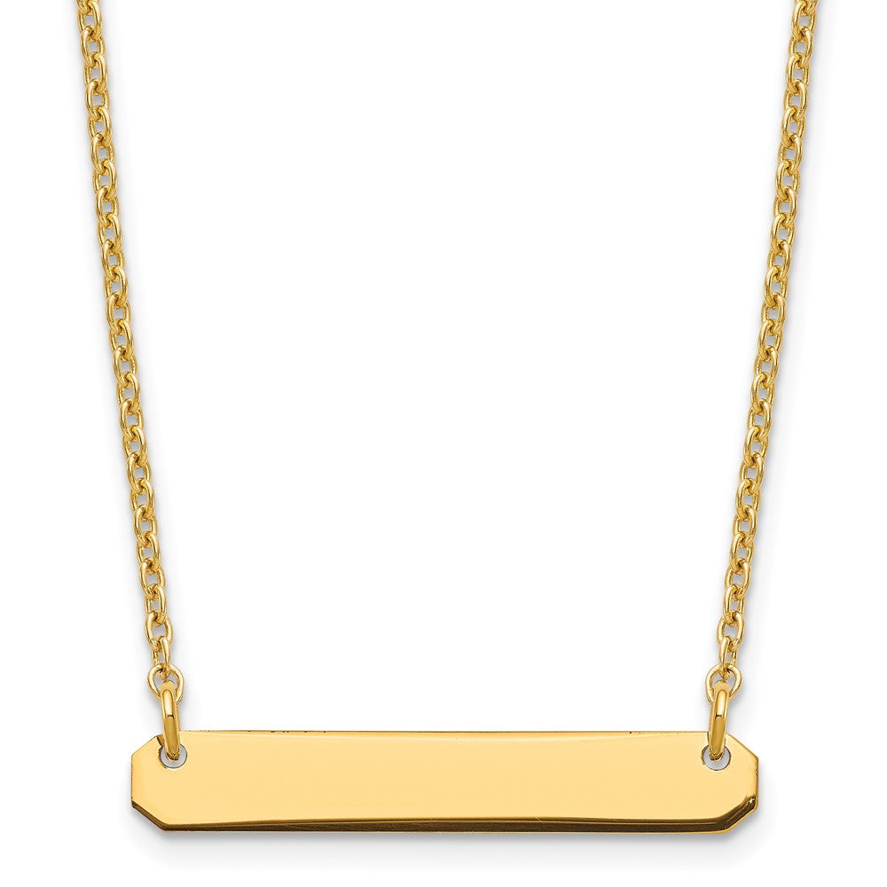 Sterling silver/Gold-plated Small Blank Bar Necklace XNA1198GP
