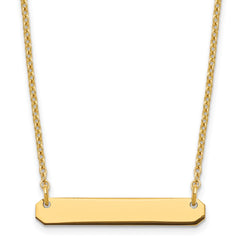 Sterling silver/Gold-plated Small Blank Bar Necklace XNA1198GP