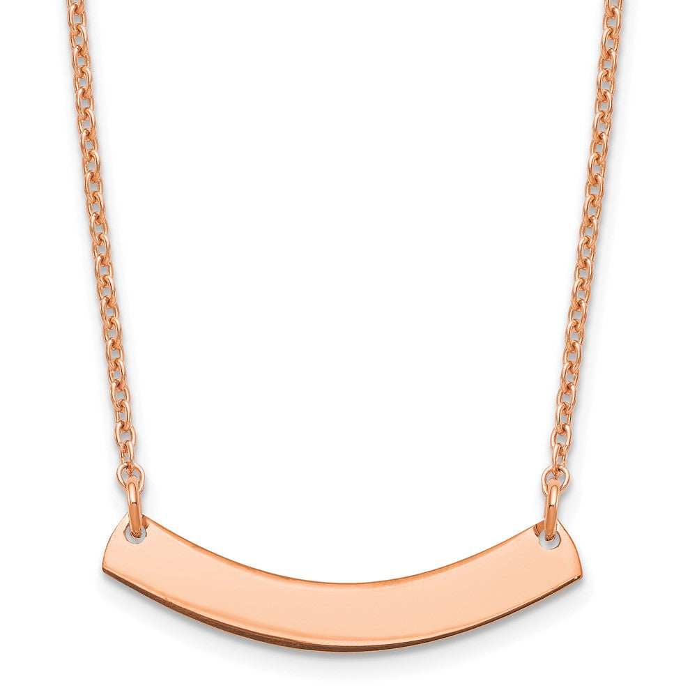 Sterling Silver/Rhodium-plated Small Curved Blank Bar Necklace XNA1200RP