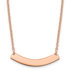 Sterling Silver/Rhodium-plated Small Curved Blank Bar Necklace XNA1200RP