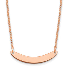 Sterling Silver/Rose-plated Small Curved Blank Bar Necklace XNA1201RP