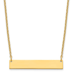 Sterling Silver/Gold-plated Medium Blank Bar Necklace XNA1202GP