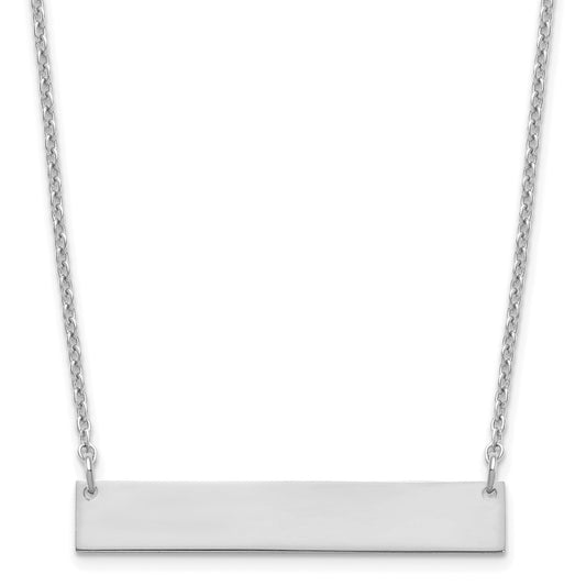 Sterling Silver/Rhodium-plated Medium Blank Bar Necklace XNA1202SS