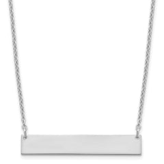 Sterling Silver/Rhodium-plated Medium Blank Bar Necklace XNA1202SS