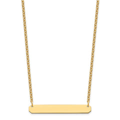Sterling Silver/Gold-plated Medium Blank Bar Necklace XNA1203GP