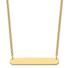 Sterling Silver/Gold-plated Medium Blank Bar Necklace XNA1203GP