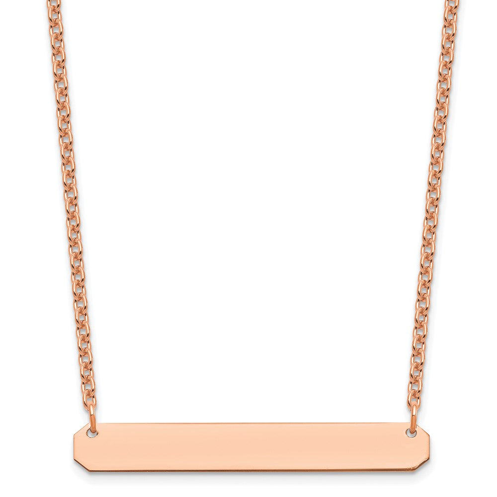 Sterling Silver/Rose-plated Medium Blank Bar Necklace XNA1203RP