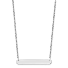 Sterling Silver/Rhodium-plated Medium Blank Bar Necklace XNA1203SS