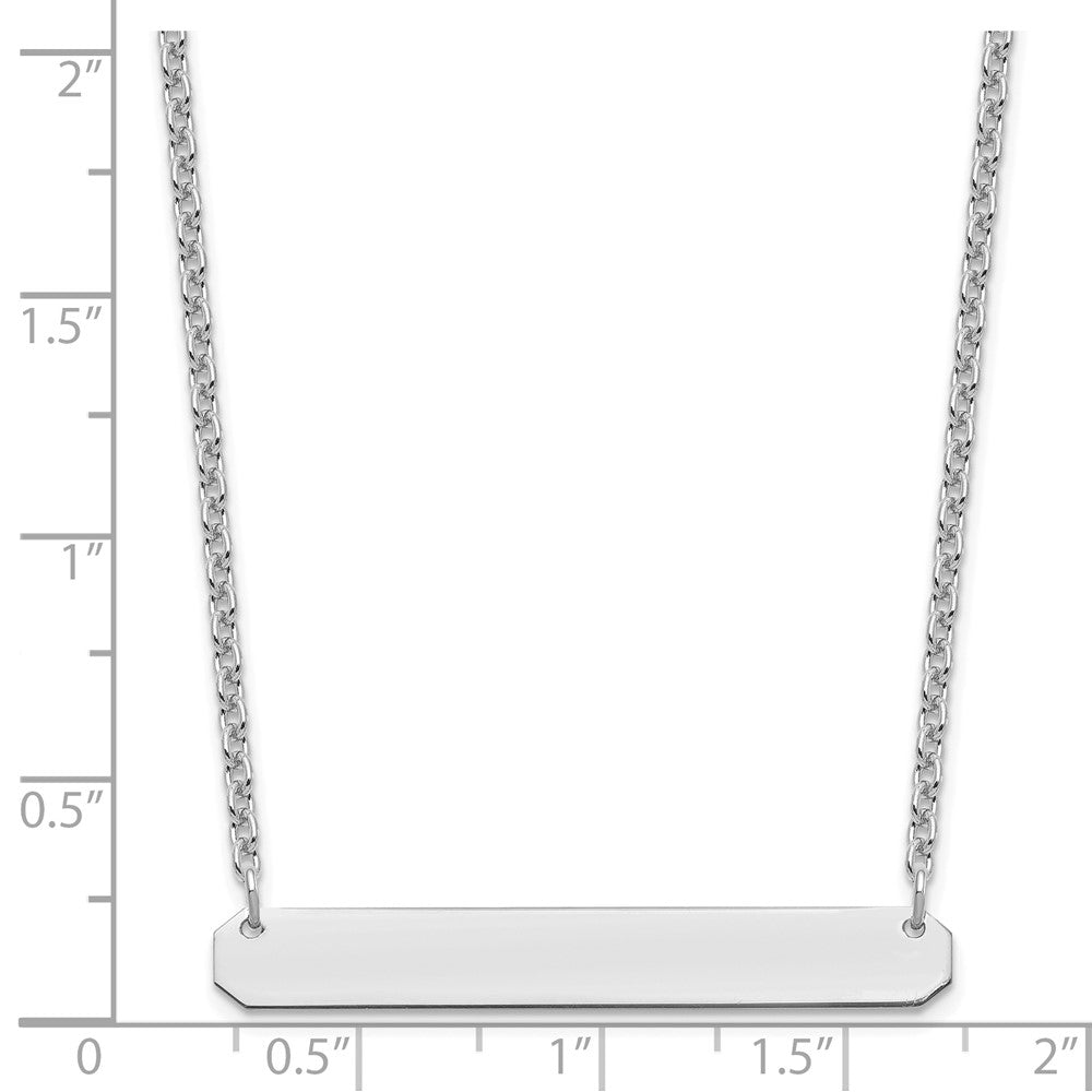 Sterling Silver/Rhodium-plated Medium Blank Bar Necklace XNA1203SS
