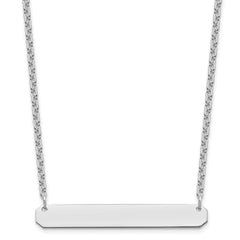 Sterling Silver/Rhodium-plated Medium Blank Bar Necklace XNA1203SS