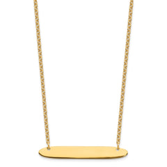 Sterling Silver/Gold-plated Medium Oblong Blank Bar Necklace XNA1204GP