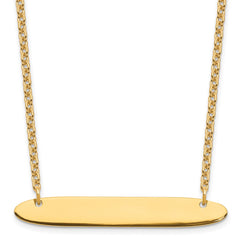 Sterling Silver/Gold-plated Medium Oblong Blank Bar Necklace XNA1204GP