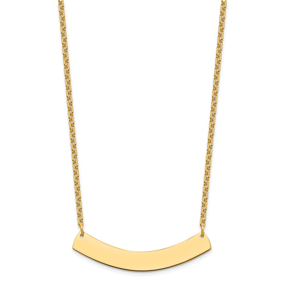 Sterling Silver/Gold-plated Medium Curved Blank Bar Necklace XNA1205GP