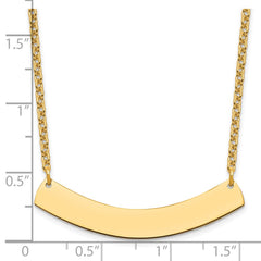 Sterling Silver/Gold-plated Medium Curved Blank Bar Necklace XNA1205GP