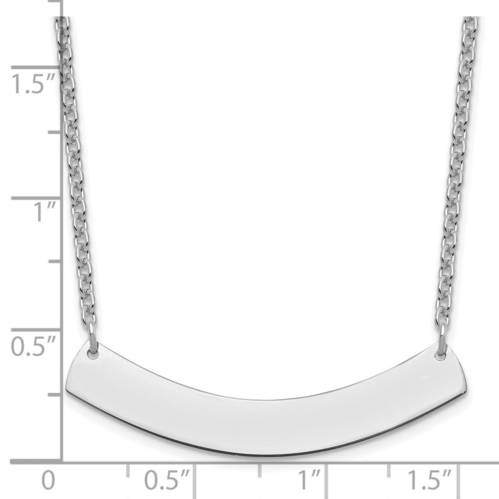 Sterling Silver/Rhodium-plated Medium Curved Blank Bar Necklace XNA1205SS