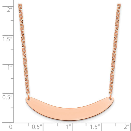 Sterling Silver/Rose-plated Medium Curved Blank Bar Necklace XNA1206RP