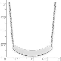 Sterling Silver/Rhod-plated Medium Curved Blank Bar Necklace XNA1206SS