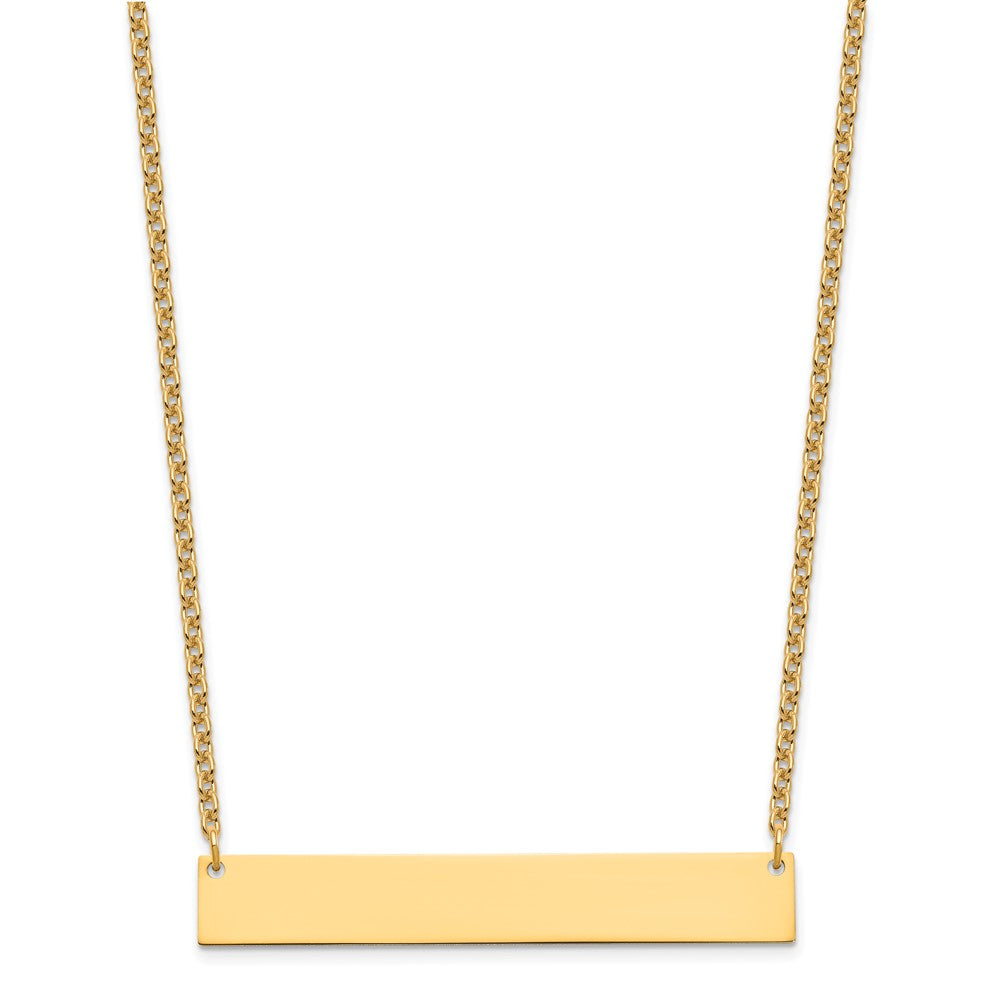 Sterling Silver/Gold-plated Large Blank Bar Necklace XNA1207GP