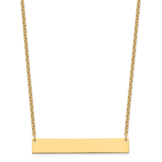 Sterling Silver/Gold-plated Large Blank Bar Necklace XNA1207GP