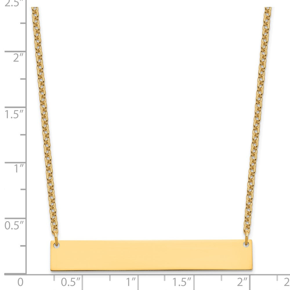 Sterling Silver/Gold-plated Large Blank Bar Necklace XNA1207GP