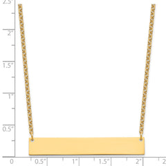 Sterling Silver/Gold-plated Large Blank Bar Necklace XNA1207GP