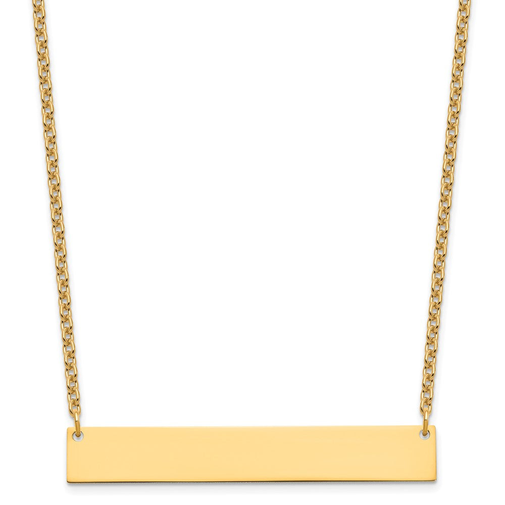Sterling Silver/Gold-plated Large Blank Bar Necklace XNA1207GP