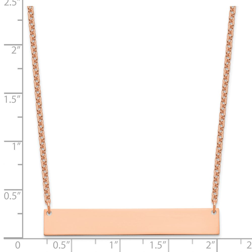 Sterling Silver/Rose-plated Large Blank Bar Necklace XNA1207RP