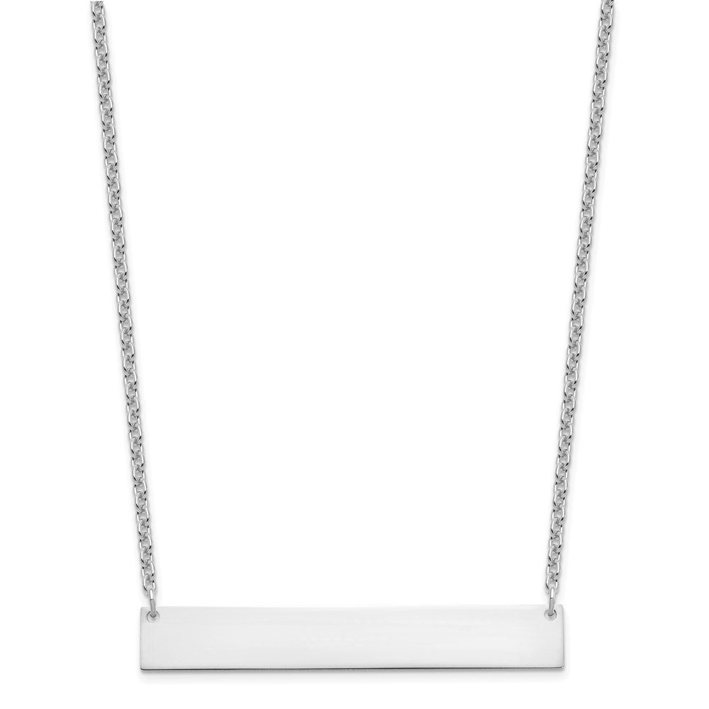Sterling Silver/Rhodium-plated Large Blank Bar Necklace XNA1207SS